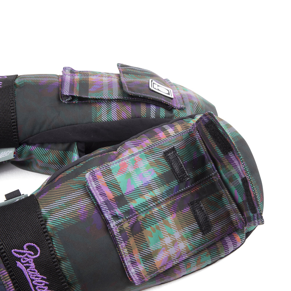 Snowboard Mittens Pocket - Purple Check