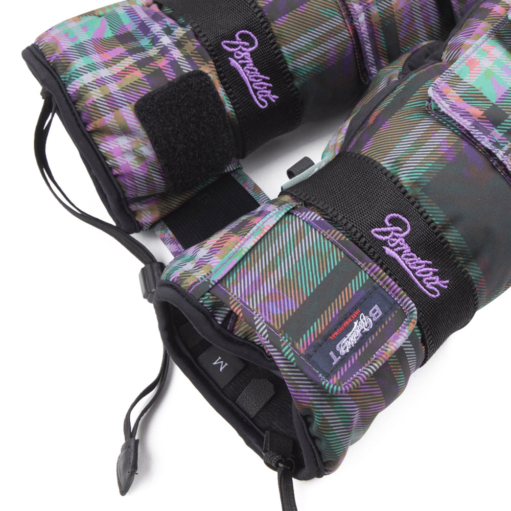 Snowboard Mittens - Purple Check