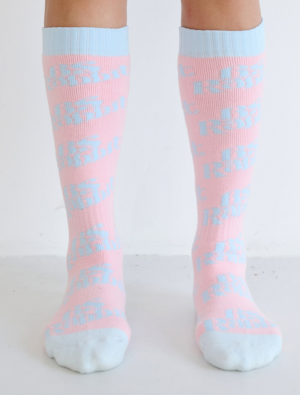 BSRABBIT LOGO SNOWBOARD SOCKS - PINK