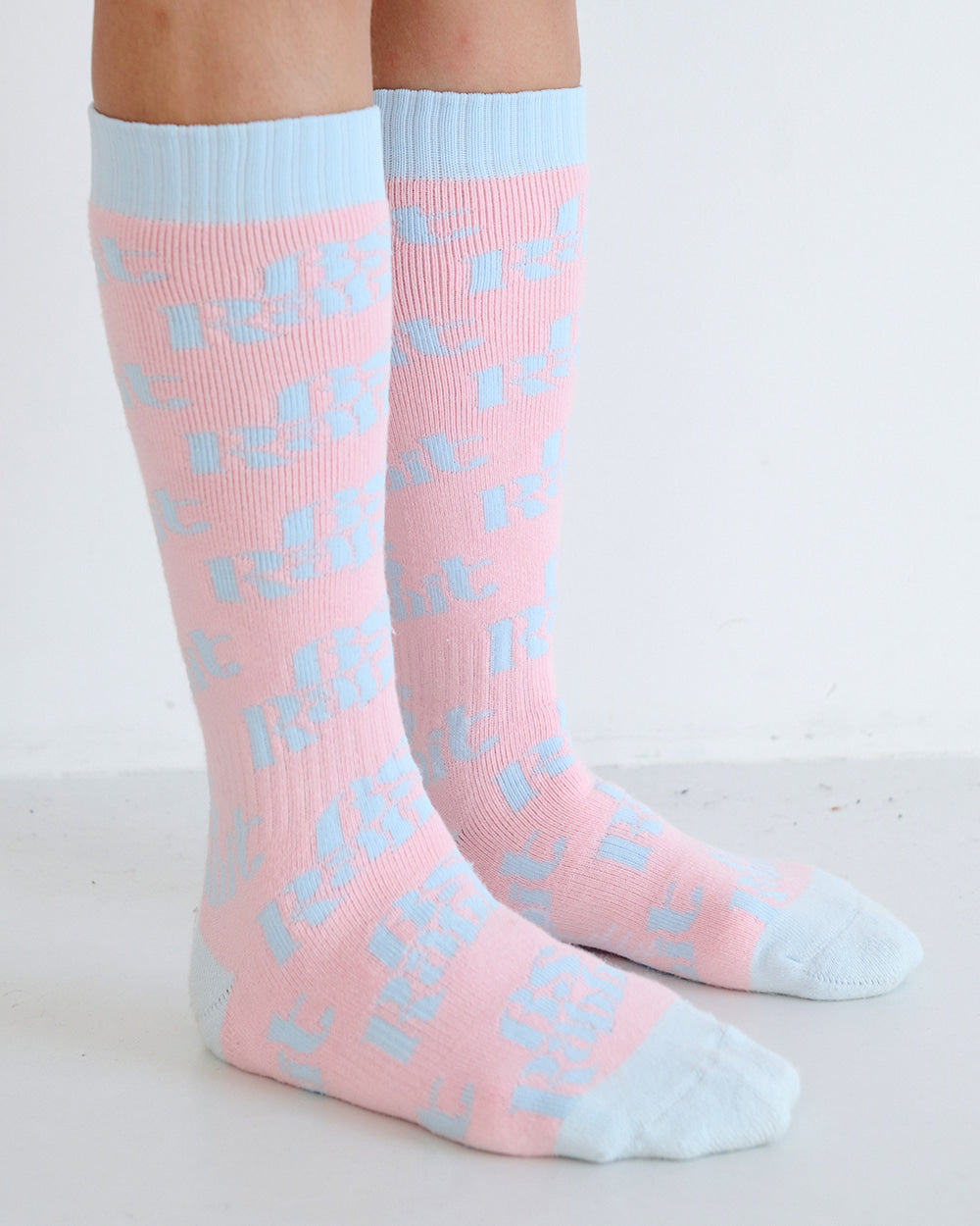 BSRABBIT LOGO SNOWBOARD SOCKS - PINK