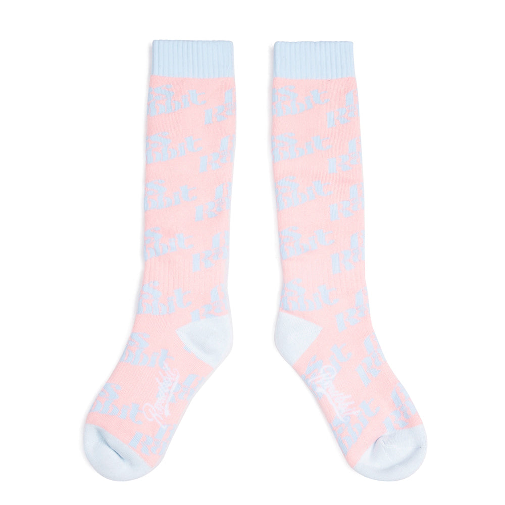 BSRABBIT LOGO SNOWBOARD SOCKS - PINK