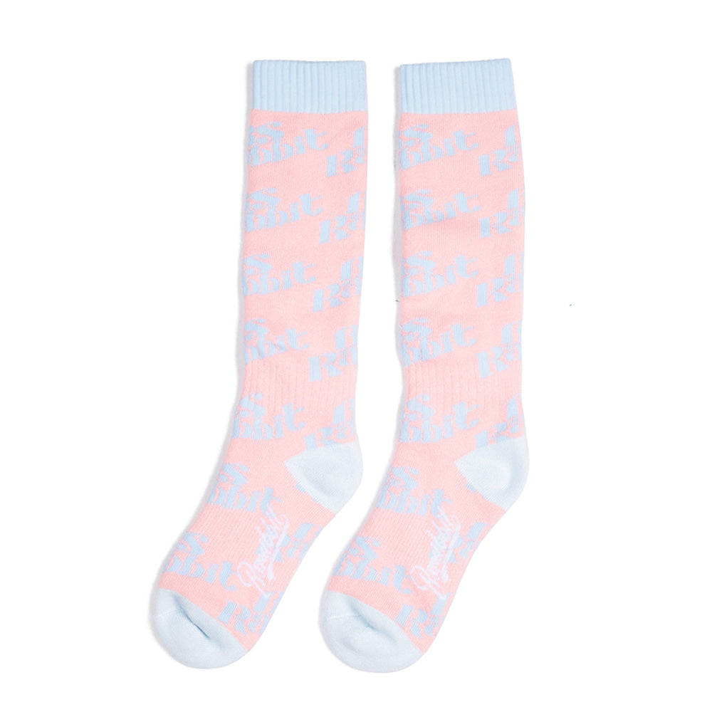 BSRABBIT LOGO SNOWBOARD SOCKS - PINK