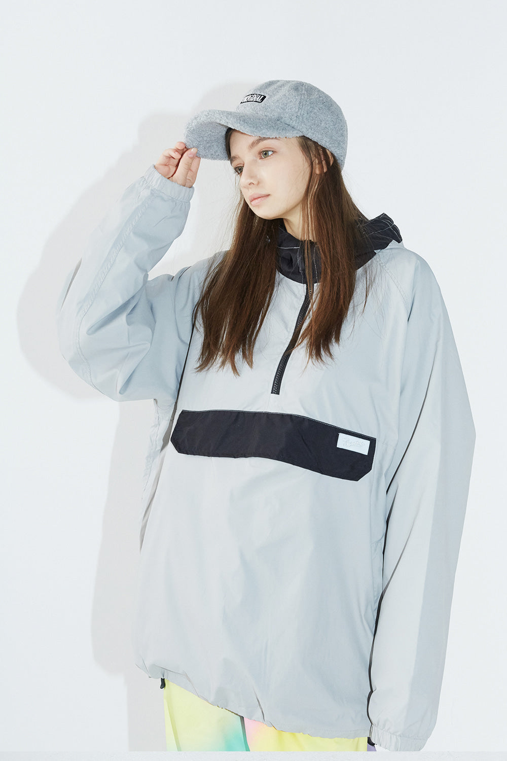 COZY HOODED ANORAK JACKET - GRAY