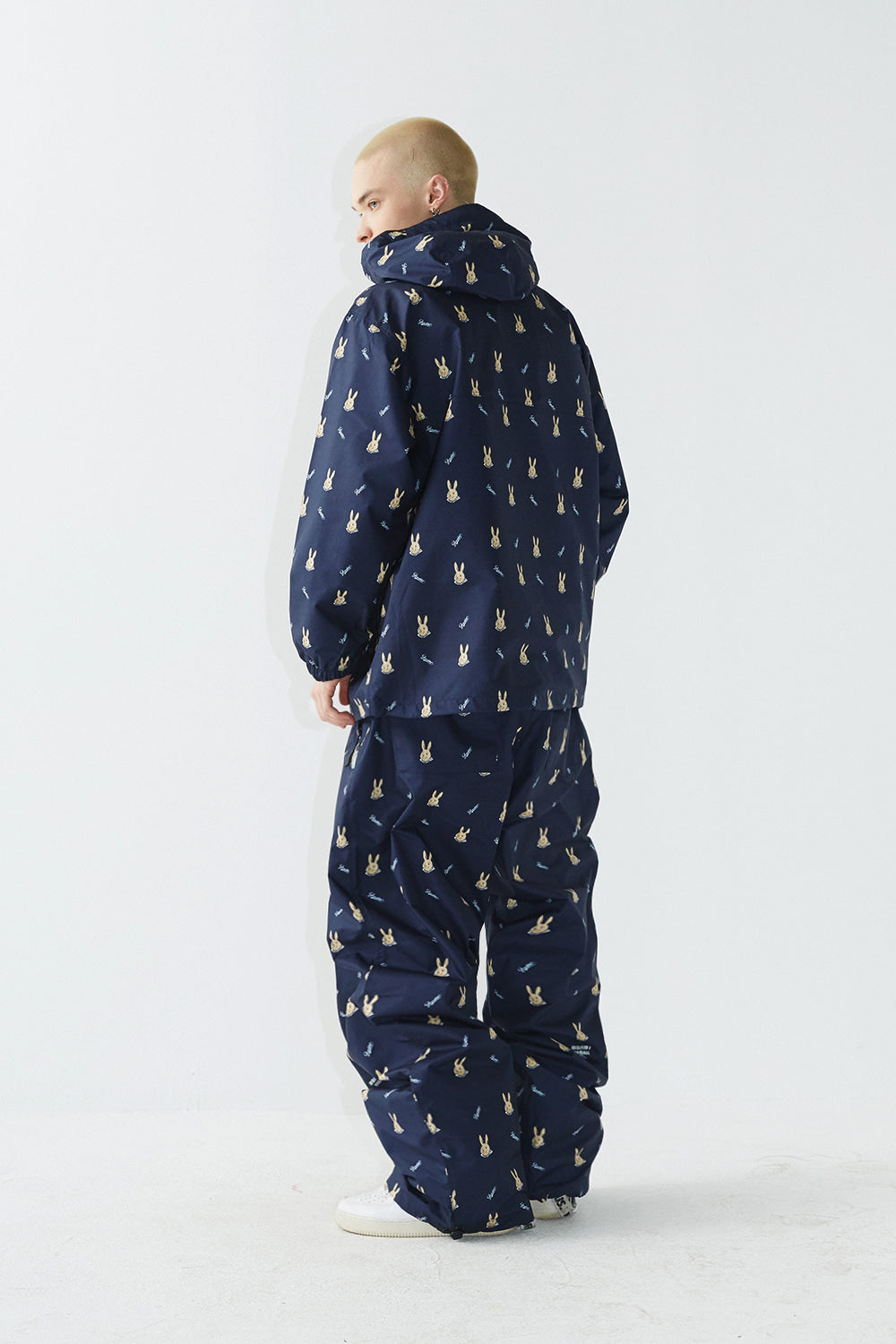 COZY HOODED ANORAK JACKET MINI BR - NAVY