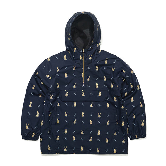 COZY HOODED ANORAK JACKET MINI BR - NAVY