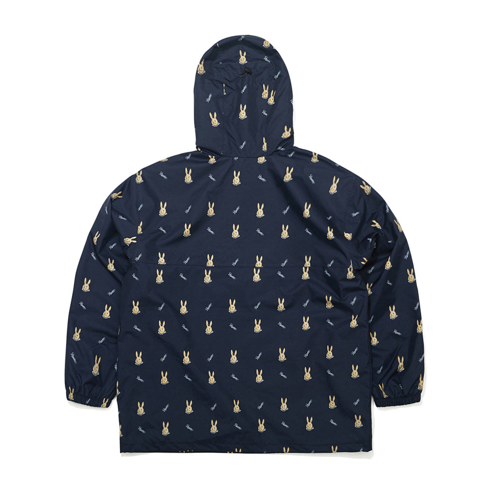 COZY HOODED ANORAK JACKET MINI BR - NAVY