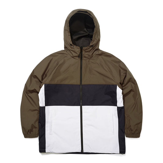 CROSS BOX HOODED JACKET - KHAKI WHITE