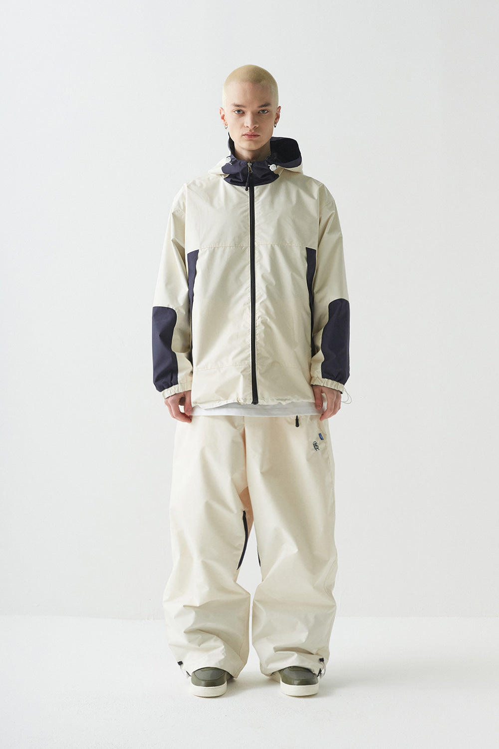 TWAN REVERSIBLE WINDBREAKER - CREAM BLACK