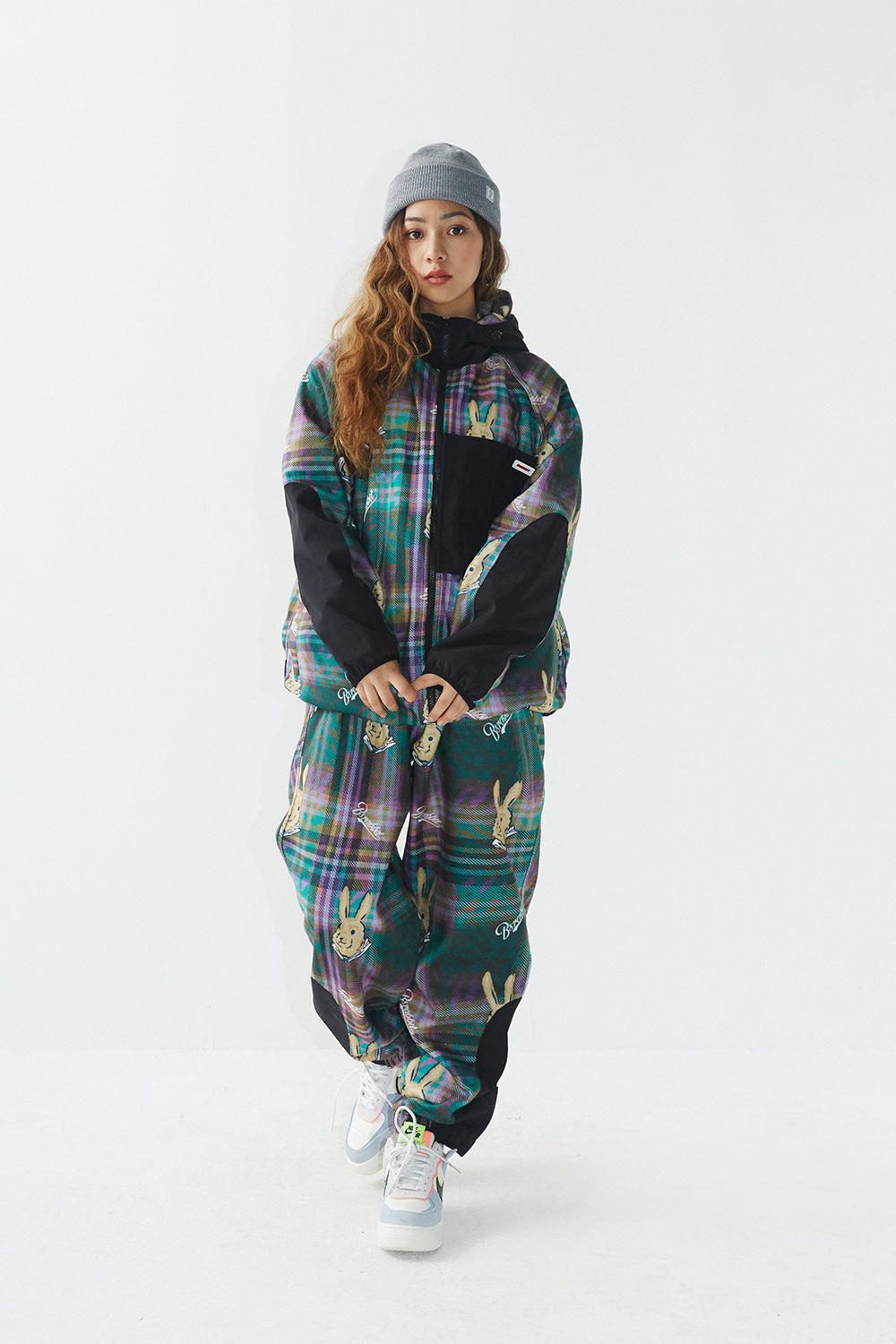 ROYAL FLEECE JACKET BEAR RABBIT - DARK CHECK