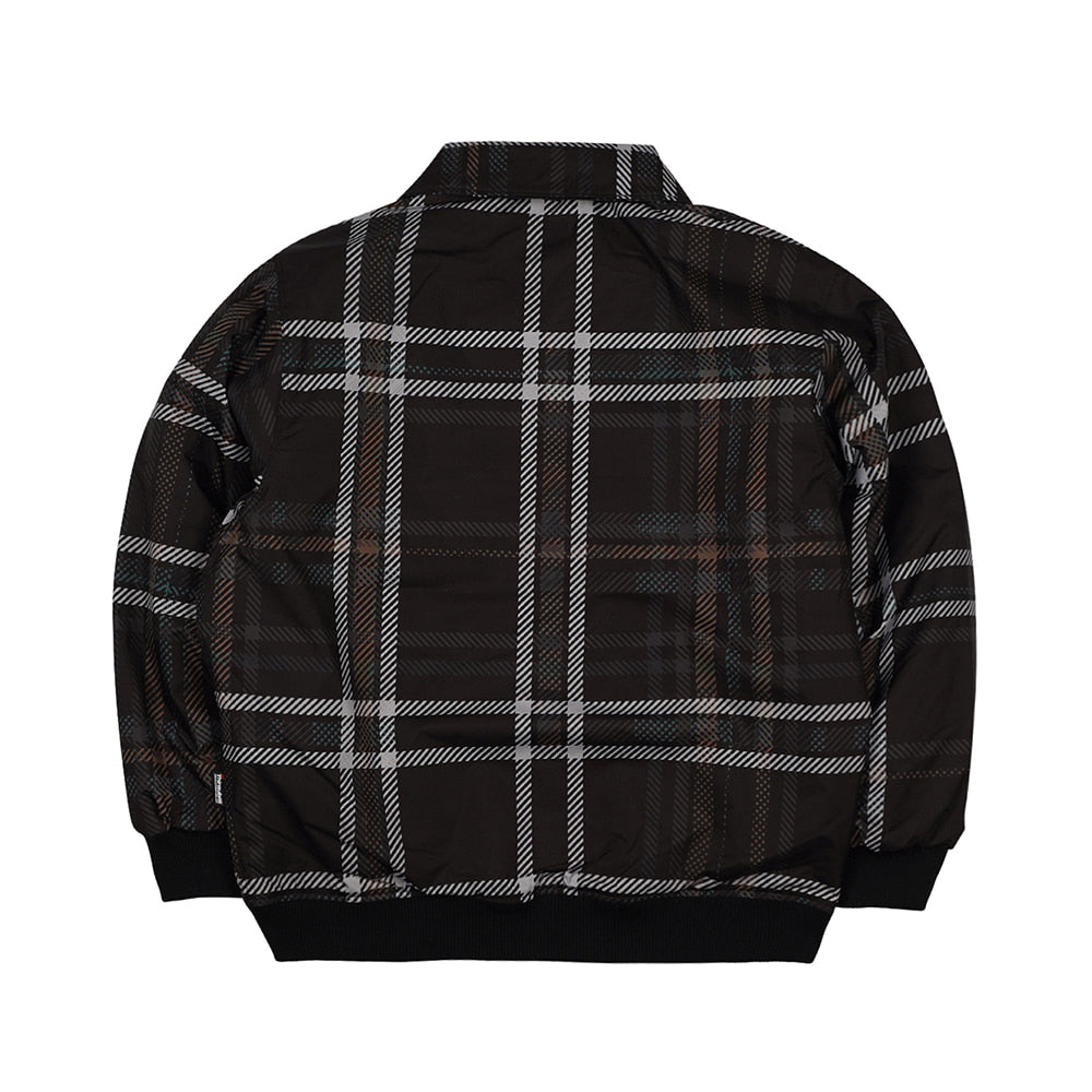 BIG LOGO VARSITY JACKET - BLACK CHECK