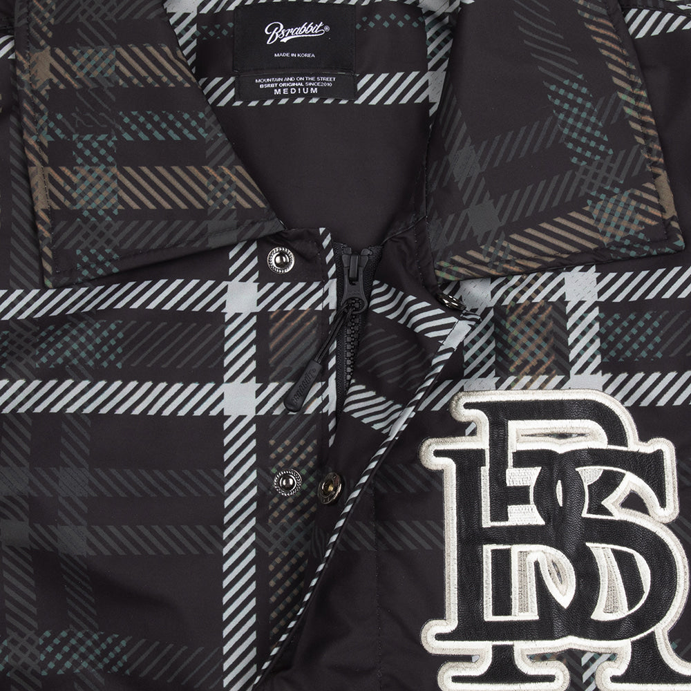 BIG LOGO VARSITY JACKET - BLACK CHECK