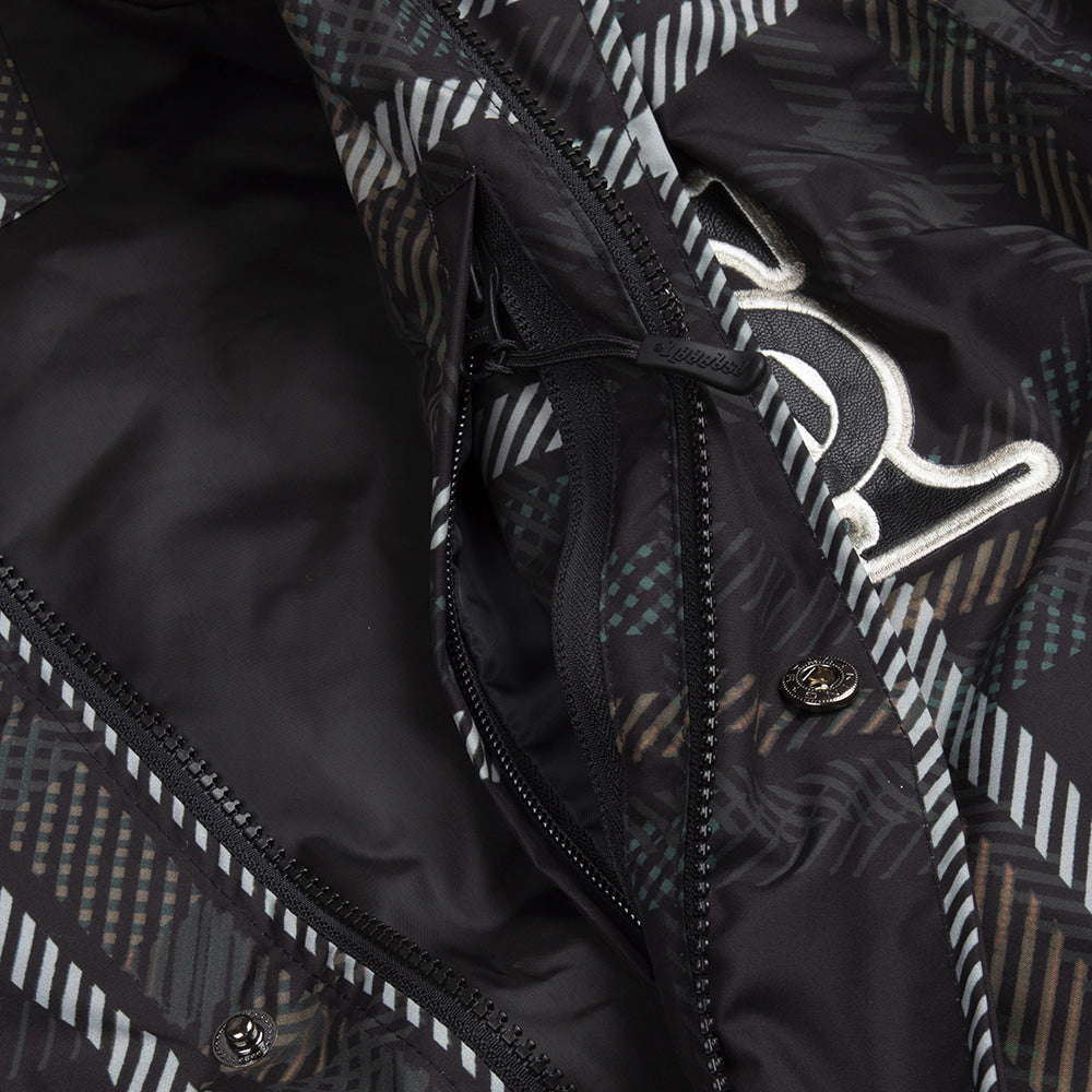 BIG LOGO VARSITY JACKET - BLACK CHECK