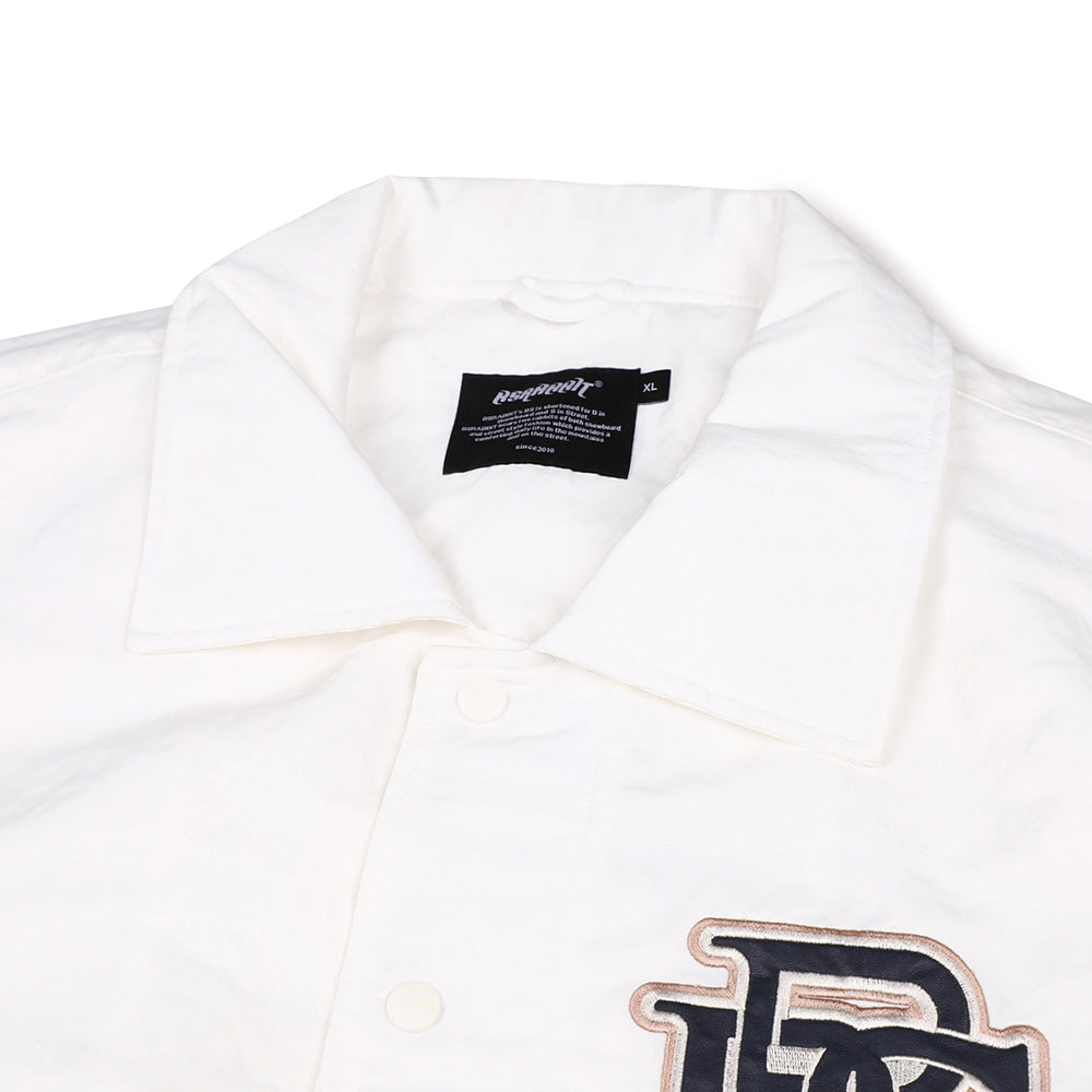 BIG LOGO VARSITY JACKET - CREAM