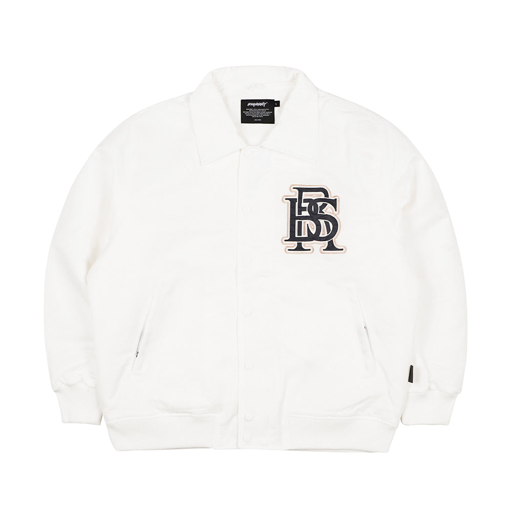 BIG LOGO VARSITY JACKET - CREAM