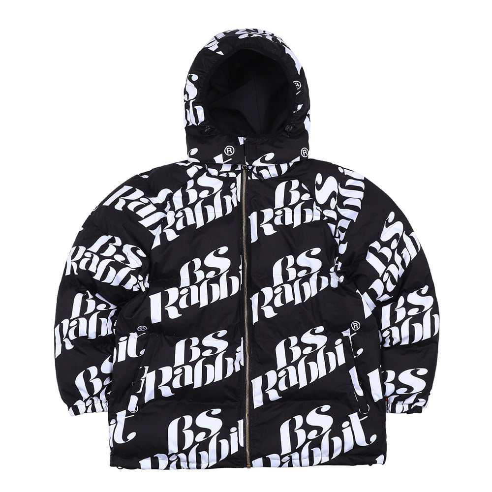 LOGO HOODIE WELLON PARKA JACKET - BLACK