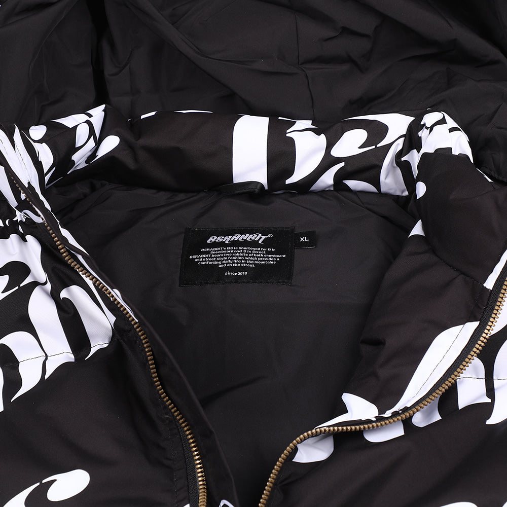 LOGO HOODIE WELLON PARKA JACKET - BLACK