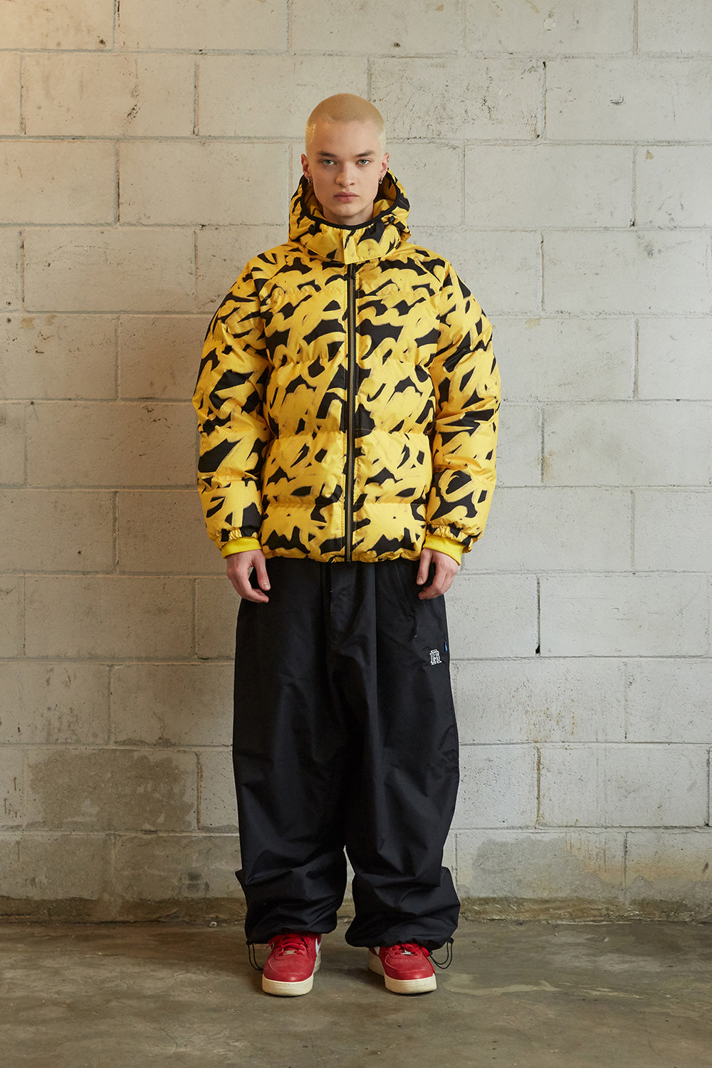 SWIRLING WELLON PARKA JACKET - YELLOW