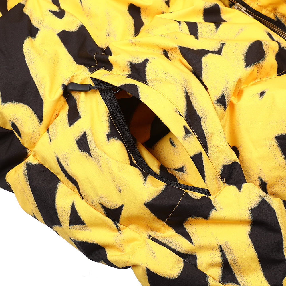 SWIRLING WELLON PARKA JACKET - YELLOW