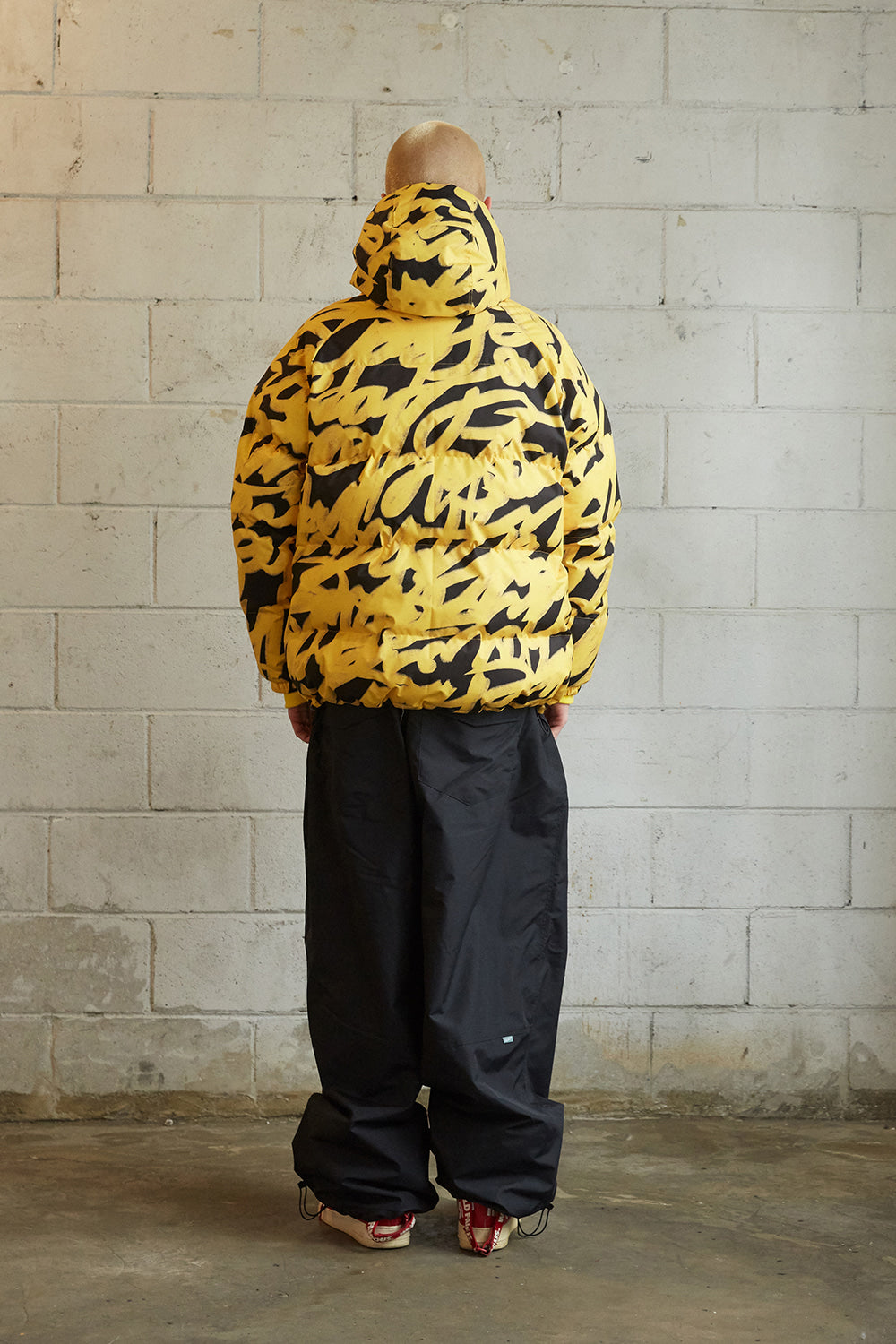 SWIRLING WELLON PARKA JACKET - YELLOW