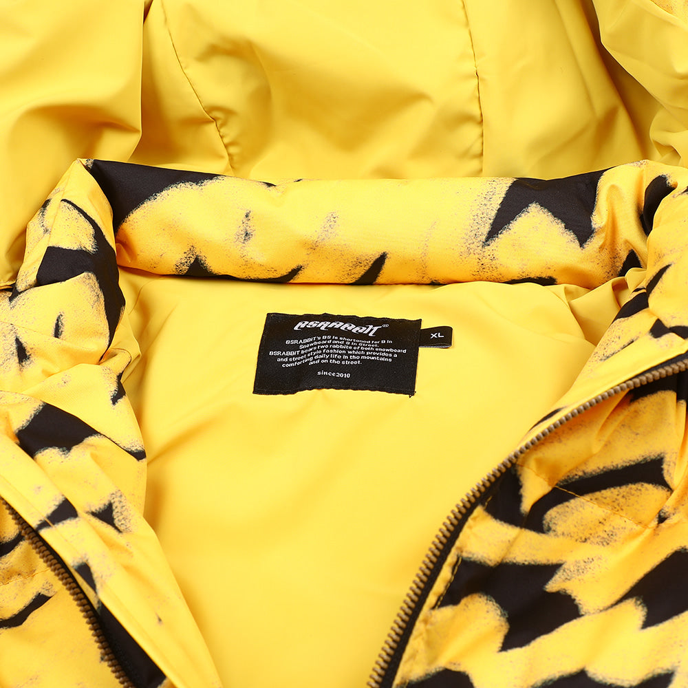 SWIRLING WELLON PARKA JACKET - YELLOW