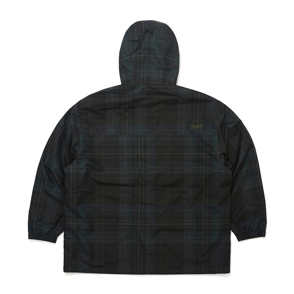 WIDE HOODED JACKET - CHECK